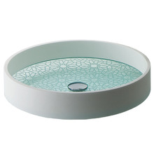 Kaleidoscope Motif 504mm Above Counter Basin with Etched Glass Base